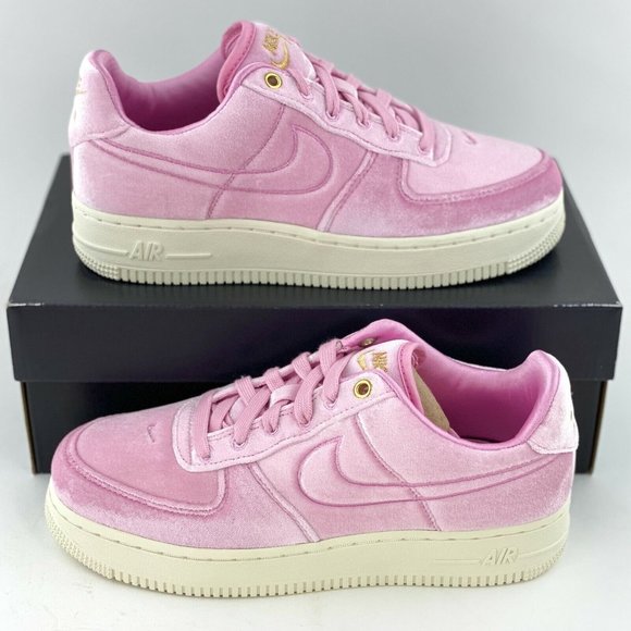 Nike Shoes - Nike Air Force 1 Low 07 Premium Pink Velour Women's Size 6 Sneakers